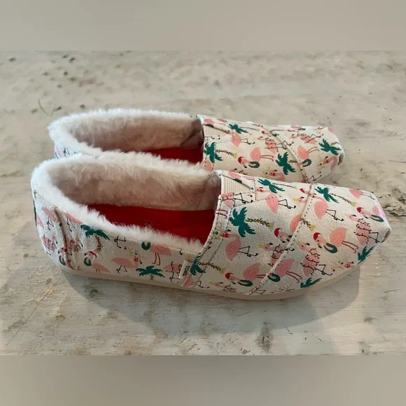 TOMS Alpargata Holiday Flamingo slip-on shoe NWT | size 7 - Picture 5 of 7